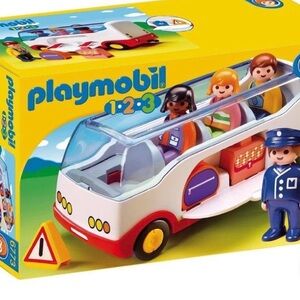 Playmobil 1.2.3 Colorful Airport Shuttle Bus with Figures